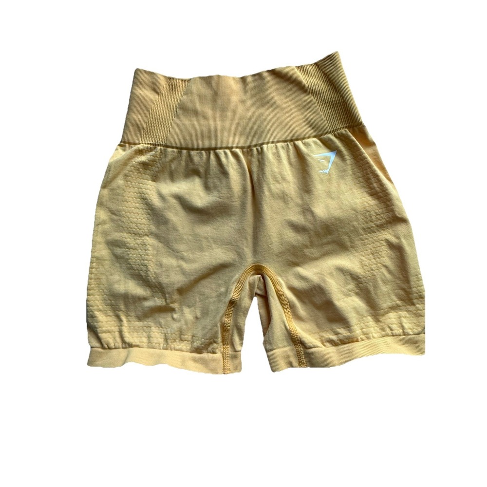 Gymshark Yellow Workout Athleisure Shorts Lifting‎ Biking Running